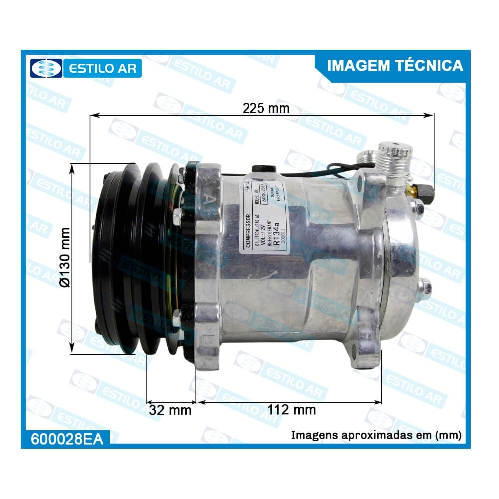 ao Compressor Universal Modelo 5H14 8 Orelhas Polia 8pk 130 mm - 12